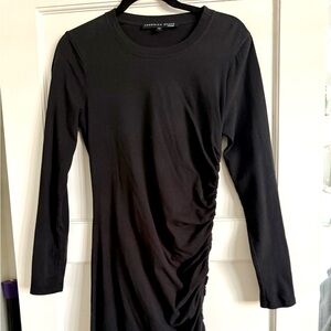 VERONICA BEARD Jeans JAELYN LONG SLEEVE RUCHED DRESS Black